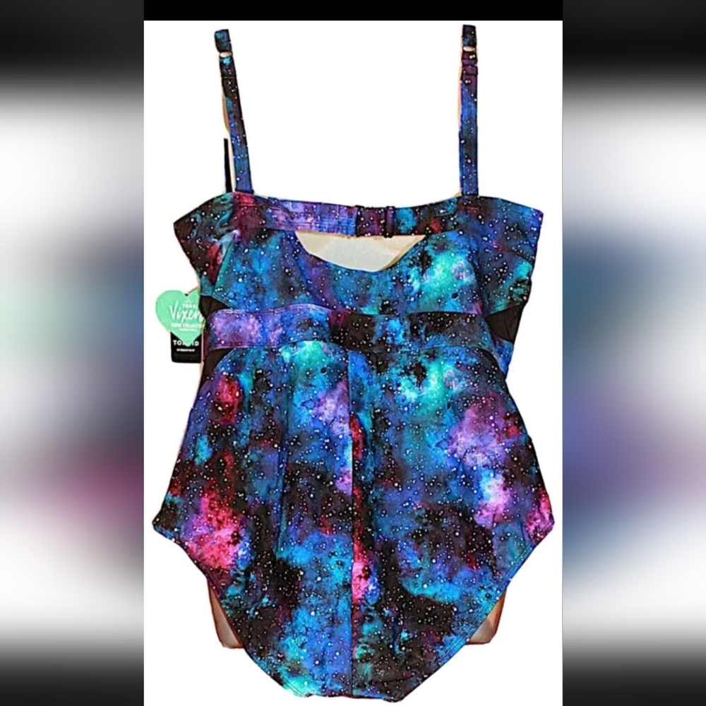 New Torrid 1x 2x 3x Galaxy Print Swimsuit One Piece Plus Size - Picture 3 of 9